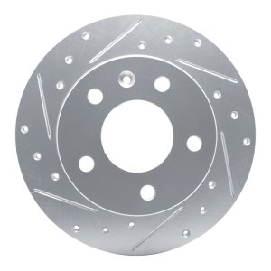 Buick Encore GX Brake Rotor (1) - Rear Left - R1 Concepts - Drilled & Slotted - Silver - `20-`25